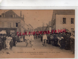 58- GUERIGNY - SOUVENIR DE LA CAVALCADE LE 16 AVRIL 1906- CYCLISTES ET DEFILE - PHARMACIE   - NIEVRE - Guerigny