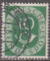 ALLEMAGNE FÉDÉRALE -1951-52 - Série Courante. Cor Postal. Filigrane N. D.14   10 P. Vert   Y&T Nº 14 - Gebraucht