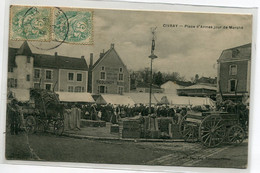 86 CIVRAY Jour De Marché Sur La Place D'Armes Carioles De Marchands 1906 Timb - Edit Texereau    /D18 2021 - Civray