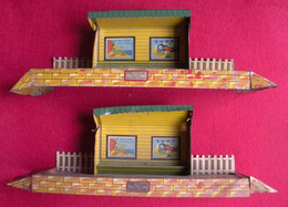 RARE 2 Haltes De Gare SNCF Voyageurs Série Hornby Meccano Paris Pub Train électrique Tôle Lithographiée - Sonstige & Ohne Zuordnung