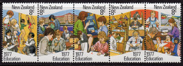 New Zealand 1977 Education Strip Of 5, MNH, SG 1138/42 (A) - Nuevos