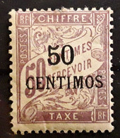 MAROC 1896 TAXE Type DUVAL,  Yvert No 4, 50 Centimos Sur 50 C Lilas, Neuf * MH TB - Timbres-taxe