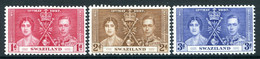 Swaziland 1937 King George VI Coronation Set HM (SG 25-27) - Swaziland (...-1967)