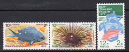 New Zealand 1979 Health, Marine Life Set Of 3, MNH, SG 1197/9 (A) - Nuevos