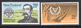 New Zealand 1981 Commemorations Set Of 2, MNH, SG 1237/8 (A) - Neufs