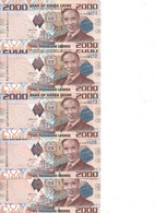 SIERRA LEONE 2000 LEONES 2010 UNC P 31  ( 5 Billets ) - Sierra Leone