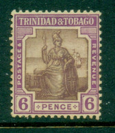 Trinidad & Tobago 1921-22 Britannia Wmk. Multiple Crown & Script CA 6d MLH - Trinidad & Tobago (...-1961)