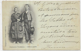 D85. CHALLANS.  COSTUMES.  CARTE ECRITE AN 1901. - Challans