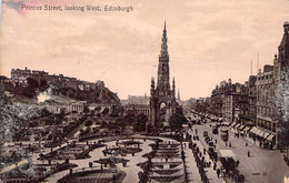 Princes Street - Looking West - Edinburgh - Durie Brown And Co - Pixie Series - Tramway Et Attelages Chevaux - Midlothian/ Edinburgh