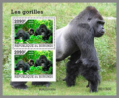 BURUNDI 2022 MNH Gorillas Gorilles S/S - OFFICIAL ISSUE - DHQ2211 - Gorilla's