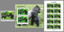 BURUNDI 2022 MNH Gorillas Gorilles SET - OFFICIAL ISSUE - DHQ2211 - Gorilles