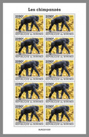 BURUNDI 2022 MNH Chimpanzees Schimpansen Chimpanzes M/S - OFFICIAL ISSUE - DHQ2211 - Chimpancés