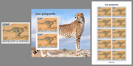BURUNDI 2022 MNH Cheetahs Geparden Guepards SET - OFFICIAL ISSUE - DHQ2211 - Felinos