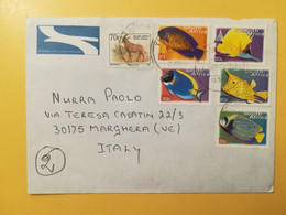 2005 BUSTA INTESTATA AIRMAIL COVER SUD AFRICA SUID AFRIKA SOUTH BOLLO FISHS UCCELLI ANIMALS OBLITERE' FOR ITALY - Storia Postale