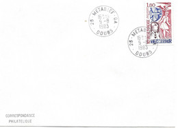 France Enveloppe 1er Jour   -Métabief 25 - Doubs - Cachet à Date 1983 - Mechanical Postmarks (Advertisement)
