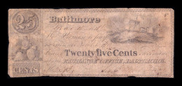 Estados Unidos United States 25 Cents 1841 Exchange Office Baltimore Maryland - Maryland