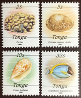 Tonga 1990 Marine Life Small Size Redrawn Set Fish Shells MNH - Marine Life