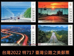 2022 Taiwan 2022 特717 #717 Beautifull Highway Stamp 臺灣公路之美 4V - Unused Stamps