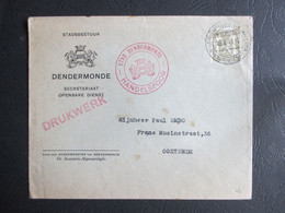 420 - Klein Staatswapen - Op Brief "Imprimé / Drukwerk" Uit Dendermonde, Stempel "Handelsfoor" - 1935-1949 Small Seal Of The State