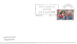 France Enveloppe 1er Jour  Carnaval  Maiche- 25 - Doubs - Cachet à Date 1999 - Mechanical Postmarks (Advertisement)