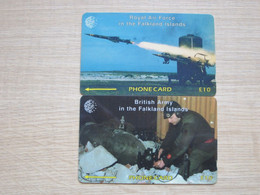 59CFKA,B  British Army/Royal Air Force In The Falkland Islands, Two Cards,used - Islas Malvinas