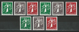 SBK 228-38yRM, Mi 344-54yR ** - Coil Stamps