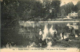 Chabris * Un Coin Du Cher * Vue Prise De L'ile Tourangin * Pêche à La Ligne * Lavoir Lavandières Laveuse - Other & Unclassified