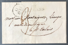 France Griffe 71 LE MANS Sur Lettre 13.4.1828 - (A436) - 1801-1848: Precursors XIX