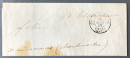 France TAD PARIS 6 (25c.) Sur Lettre Pour Montmartre - (A438) - 1801-1848: Precursors XIX