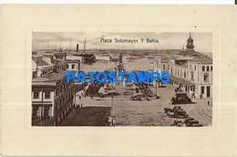 182519 CHILE VALPARAISO PLAZA SOTOMAYOR Y BAHIA & TRANVIA TRAMWAY POSTAL POSTCARD - Chili