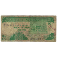 Billet, Maurice, 10 Rupees, 1985, KM:35b, B - Mauricio