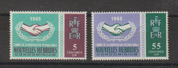 Nouvelles-Hébrides Légende Française 1965 Coopération Internationale 223-224, 2 Val ** MNH - Neufs