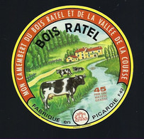 étiquette Fromage Camembert Du Bois Ratel 45%mg Fabriqué Par 62 F Coopérative Agricole De Verton Pas De Calais - Käse