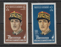 Nouvelles-Hébrides Légende Française 1970 Général De Gaulle 294-295, 2 Val ** MNH - Nuovi