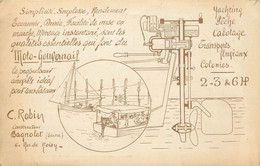 93  BAGNOLET ( Rare) Carte Publicitaire C.ROBIN  Constructeur MOTO Gouvernail Yachting Peche Tps Fluviaux - Bagnolet