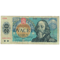 Billet, Tchécoslovaquie, 20 Korun, D.1982, KM:95, B - Cecoslovacchia