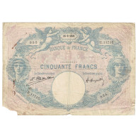 France, 50 Francs, Bleu Et Rose, 1925, U.11715, B+, Fayette:14.38, KM:64g - 50 F 1889-1927 ''Bleu Et Rose''