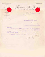 LIEGE 1925 Maison HERRY  ( Van Der Maesen Successeurs ) Vins Genièvre Liqueurs Vinaigre ... - Levensmiddelen