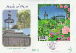 Enveloppe  FDC  Grand  Format  1er  Jour    FRANCE   Bloc   Feuillet    Les  Jardins  De  France   PARIS   2009 - 2000-2009