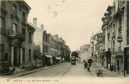 Melun * La Rue St Amboise * Tramway Tram * Commerces Magasins - Melun