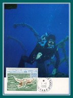 TAAF Carte Maximum N° 146 Plongée 1989 - Buceo