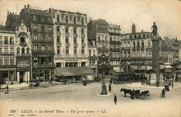 Lille * La Grand Place * Tramway Tram * Attelage * Grand Café BELLEVUE - Lille