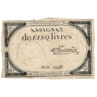 France, 5 Livres, 1793, Série 13336, TB+, KM:A76, Lafaurie:171 - Assignats & Mandats Territoriaux