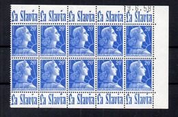 !!! 20F MARIANNE DE MULLER, 1/2 INTERIEUR DE CARNET AVEC BANDES PUBS LA SLAVIA NEUF ** - Unused Stamps