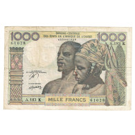 Billet, West African States, 1000 Francs, Undated (1959-65), KM:603Hn, TB - West African States