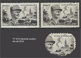 FR Variétés YT 815 " Général Leclerc " Tirs De DCA - Varieties: 1945-49 Mint/hinged