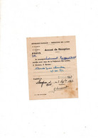 Saugnac Et Muret 40  Le 5/9/1947Acccusé De Reception Bande Pneu Velomoteur M 100/170 - Matériel Et Accessoires