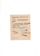 Habas 40  Le 12/9/1947 Accusé De Reception Bon De Pneu Velomoteur M 100/172 - Materiaal En Toebehoren