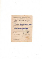 Amou 40  Le 6 /9/1947Acccusé De Reception Bande Pneu Pour Velomoteur M 100/170 - Matériel Et Accessoires
