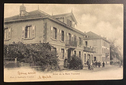 AK Hotel De La Gare Yvonand Gestempelt/o 1908 - Yvonand